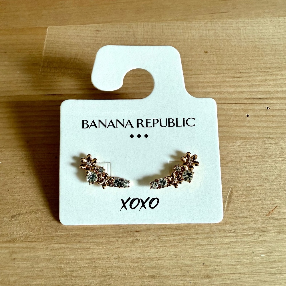 Banana Republic Floral Crawler Earrings